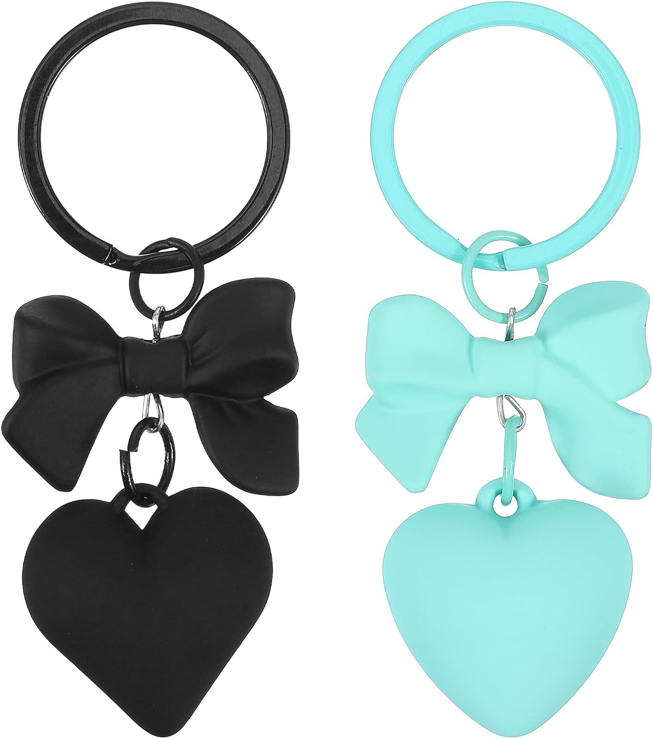 ValueBargain Black Bag Charms, 2Pcs Cute Bow Keychain Heart & Bow Purse ...
