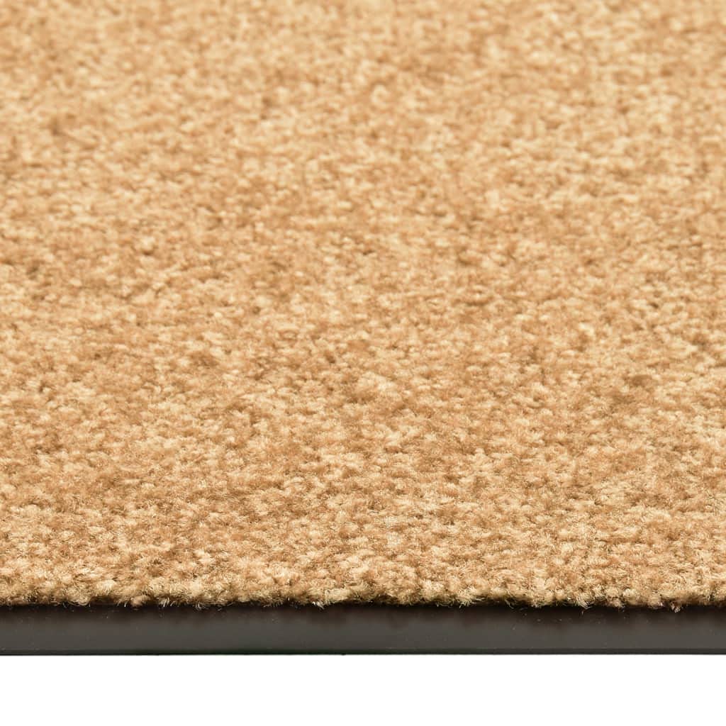 Felpudo lavable crema 60 x 90 cm | Soporte de PVC antideslizante, absorbente de 2,5 L/m², lavable a máquina, interior/exterior
