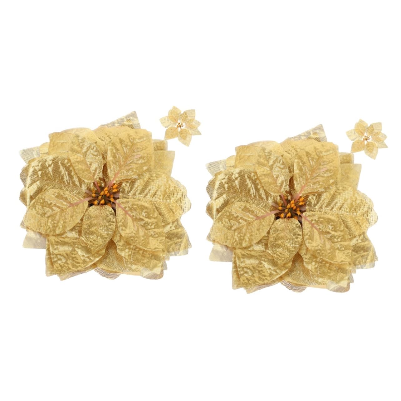 ABOOFAN 56piezas Flores De Poinsettia Artificiales para Decoración Navideña Adornos Brillantes para Árboles De Navidad y Centros De Mesa Material Seguro y Práctico para Fiestas De