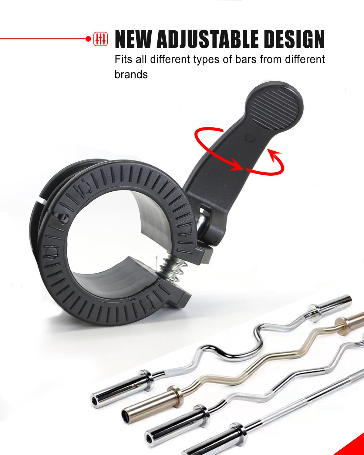 Morsetti Per Bilanciere Regolabili - Collari Rilascio Rapido Per Bilancieri 25mm, 28mm, 30mm, Antiscivolo