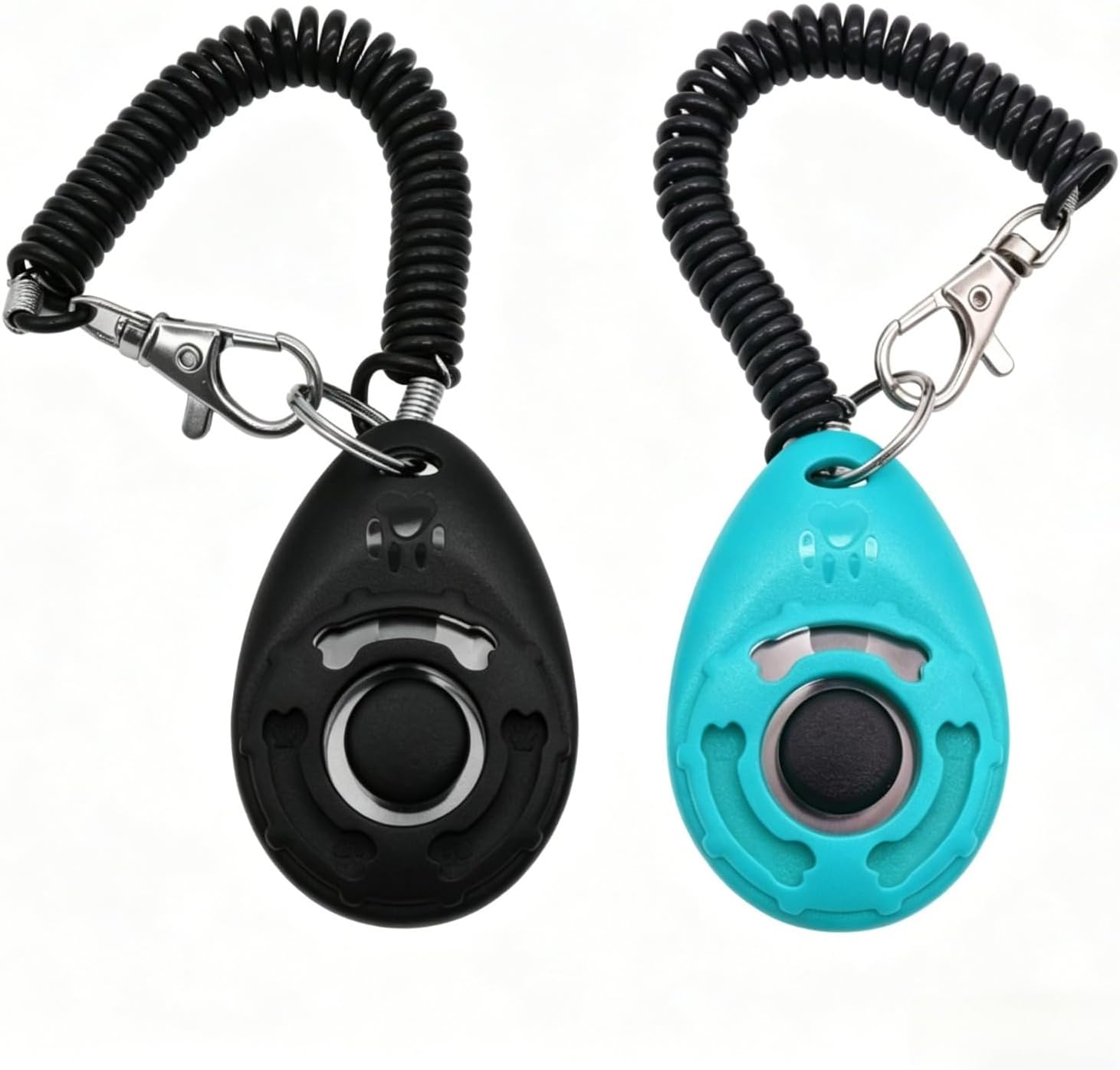 2 Pack Pet Training Clicker with Wrist Strap - New Black & Blue Dog Training Clickers