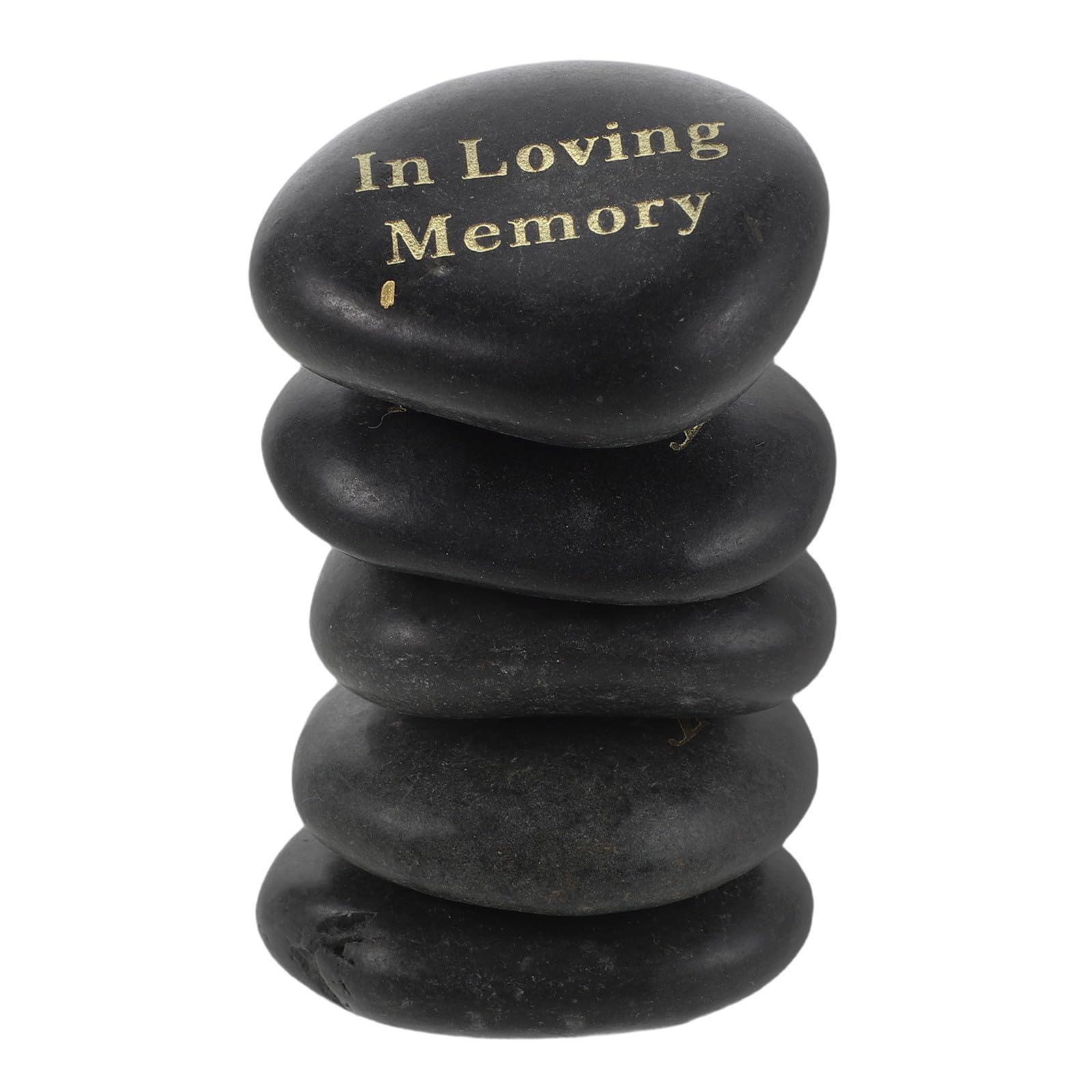 Piedras conmemorativas de jardín de guijarros naturales negros para decoración duradera