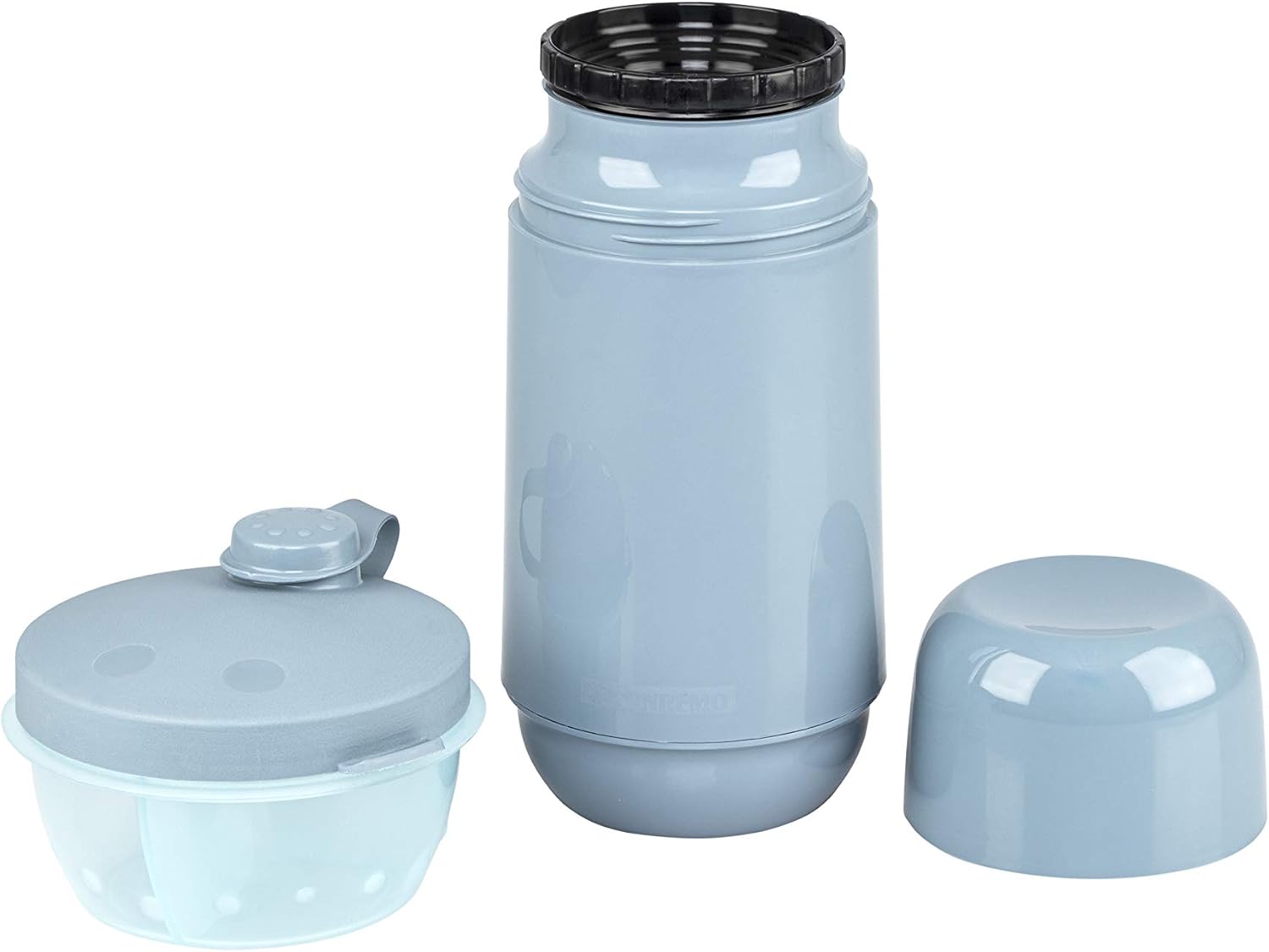 Sanremo - Conjunto de Garrafa Térmica de 250 ml e Pote Plástico com Divisória para Leite em Pó de 280ml, Linha Termic