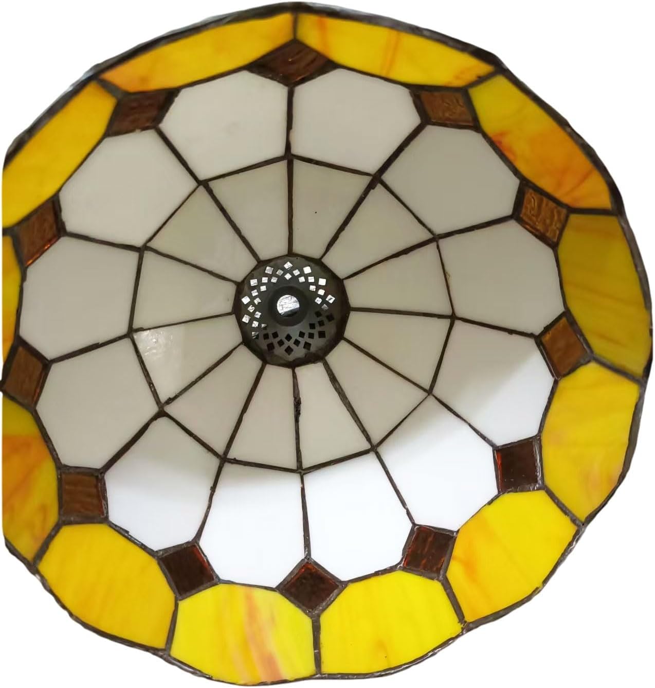 Tiffany Style Table Lamp 8 Inch, Handmade Stained Glass Vintage Bedside Lamp, Art Glass Desk Light for Bedroom Office Living Room