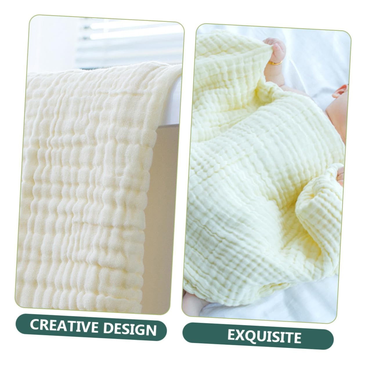 HANABASS Puckdecken für Komfort und Wärme 3 Stück aus Reiner Baumwolle Atmungsaktive Unisex Babydecken Geeignet für Indoor und Outdoor Nutzung