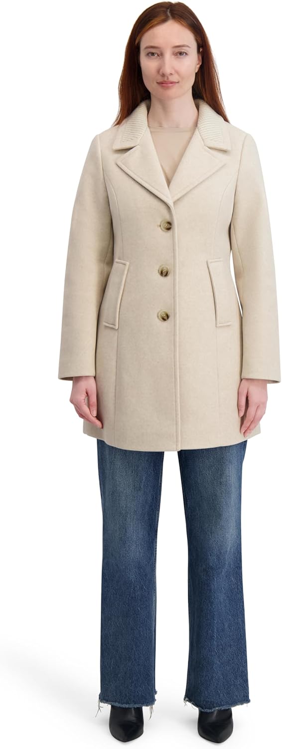 Nautica Women's Soft Faux Wool Peacoat –long Winter Coat, Double-breasted, Welt Pockets