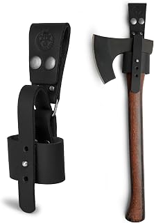 Rustic Axe Holder with Belt Loop, Waist Holder for Axes, Hip Holster for Tools, Thick Full Grain Leather, Handmade