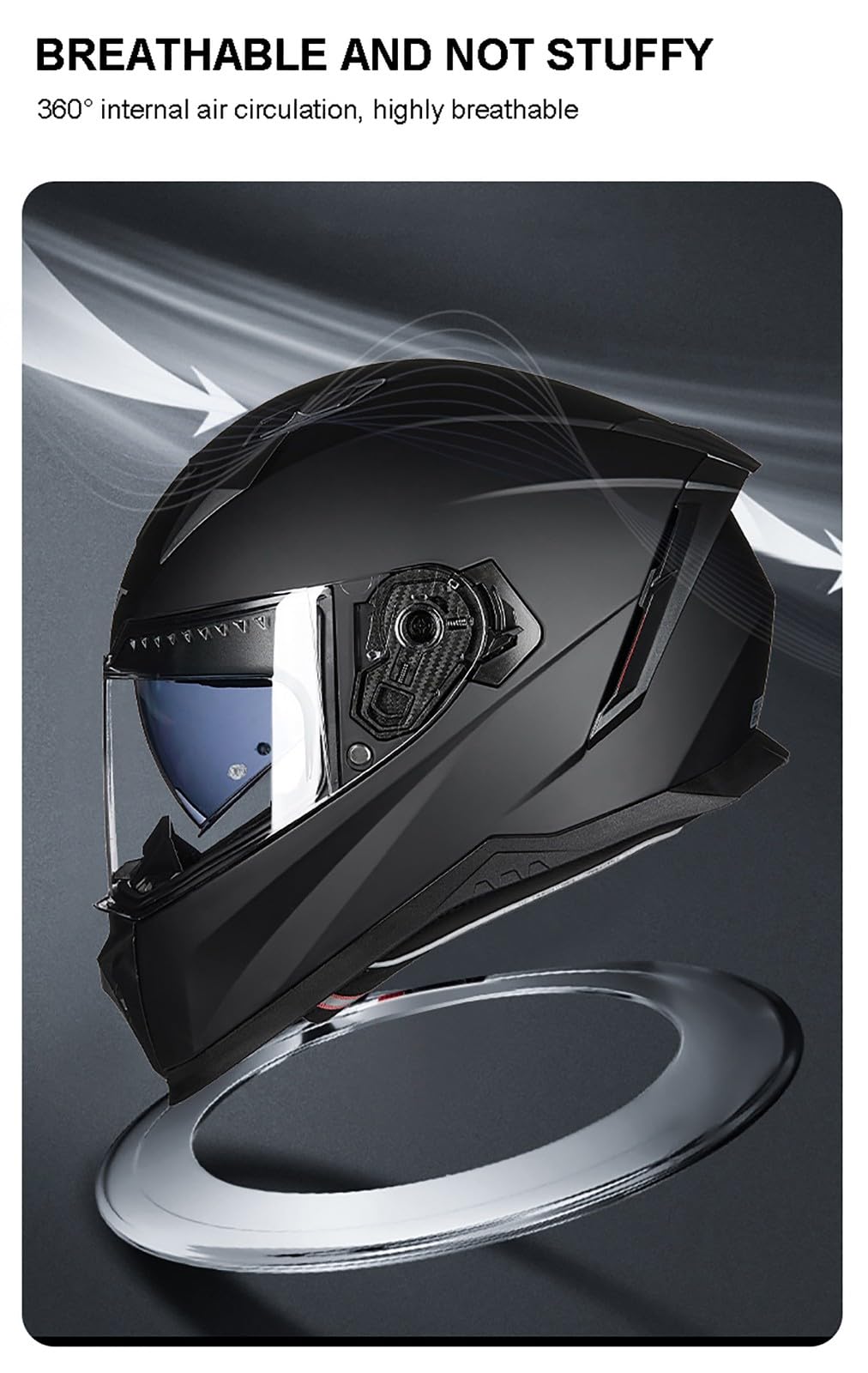 Casco modulare da moto con visiera ribaltabile, omologato ECE, casco integrale con doppia visiera ribaltabile per adulti, uomo e donna. 1,L=57-58CM