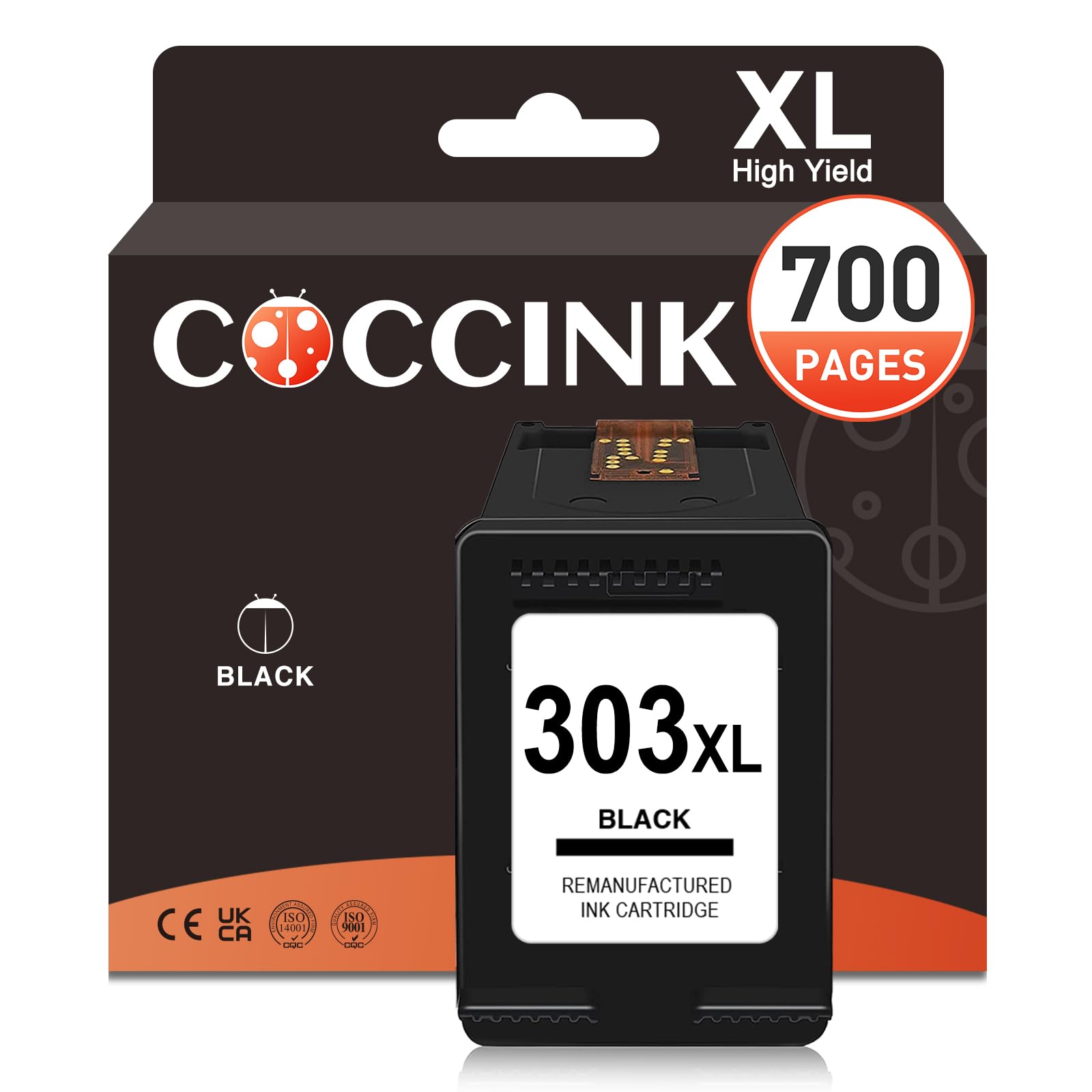 COCCINK 303XL Negro Tinta para HP 303 XL Envy 7221e 7224e 7920e 7921e 7924e | ENVY Photo 6200 6220 6230 6232 6234 7100 7130 7134 7220 7800 7820 7830 7834 Tango X Tango 100 tinta Impresora 303 XL Black