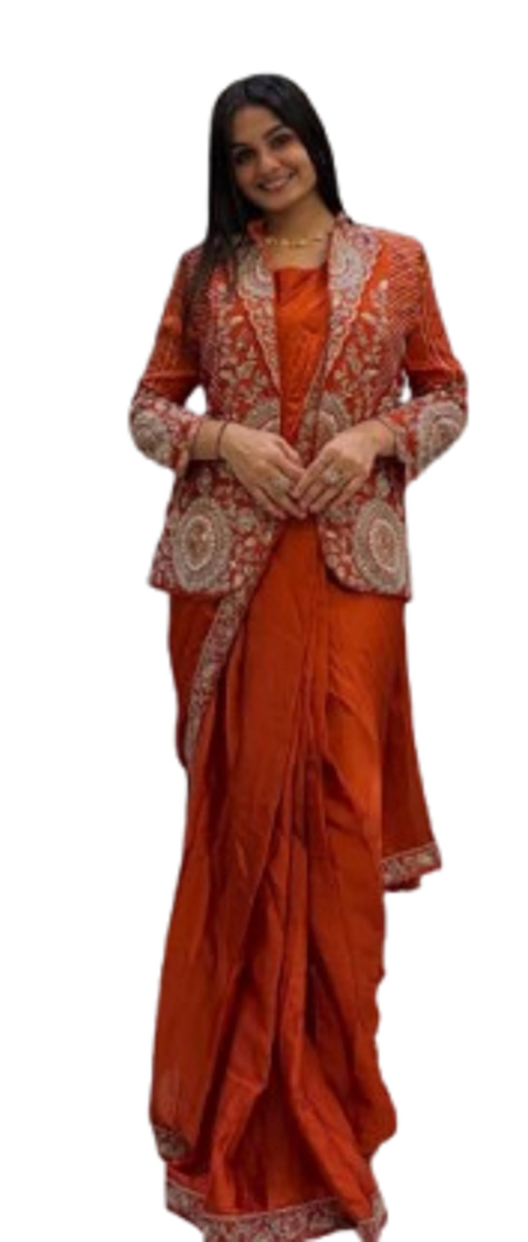 Ready To Wear Saree Blouse & Koti Set For Womens Creap Silk Fabric With Multicolor Embrodery Sequance Work-image-23