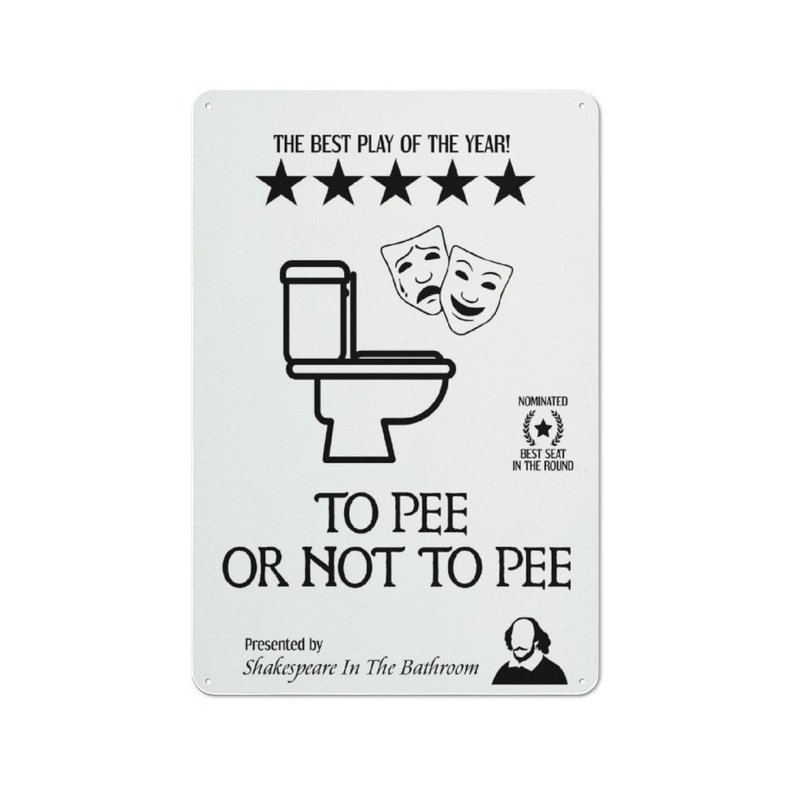 Junmoney Funny Bathroom Vintage Metal Plaque 30X20cm For Café Or Restaurant, A Decorative Gift For A Newly Furnished Café And Restaurant