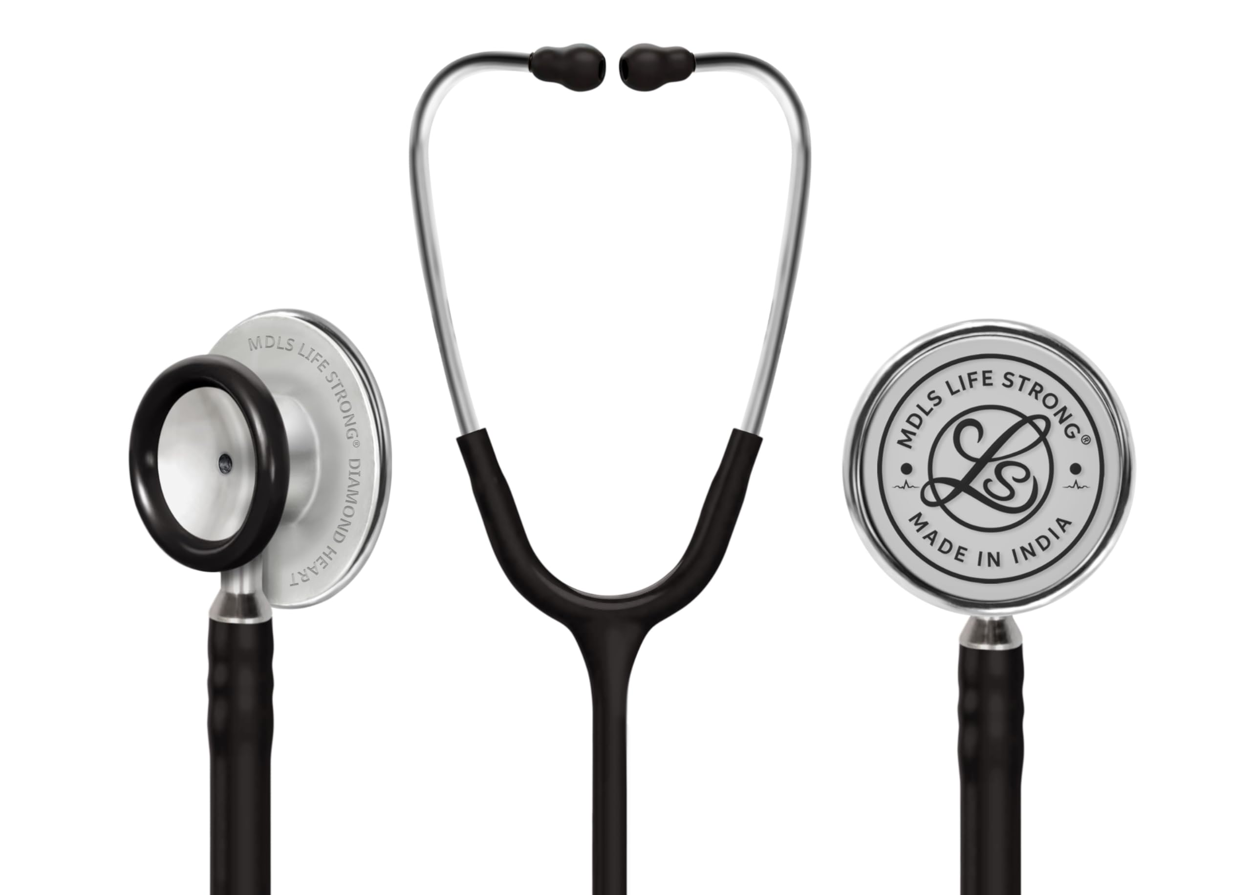 MDLS Life Strong Daimond Heart Light Wait Chest Pies Stethoscope, Stainless Steel Dual-head stethoscope For Nurses/Students/Doctors Acoustic Stethoscope (Black) (B0D7M3TSF5) Amazon Price History, Amazon Price Tracker