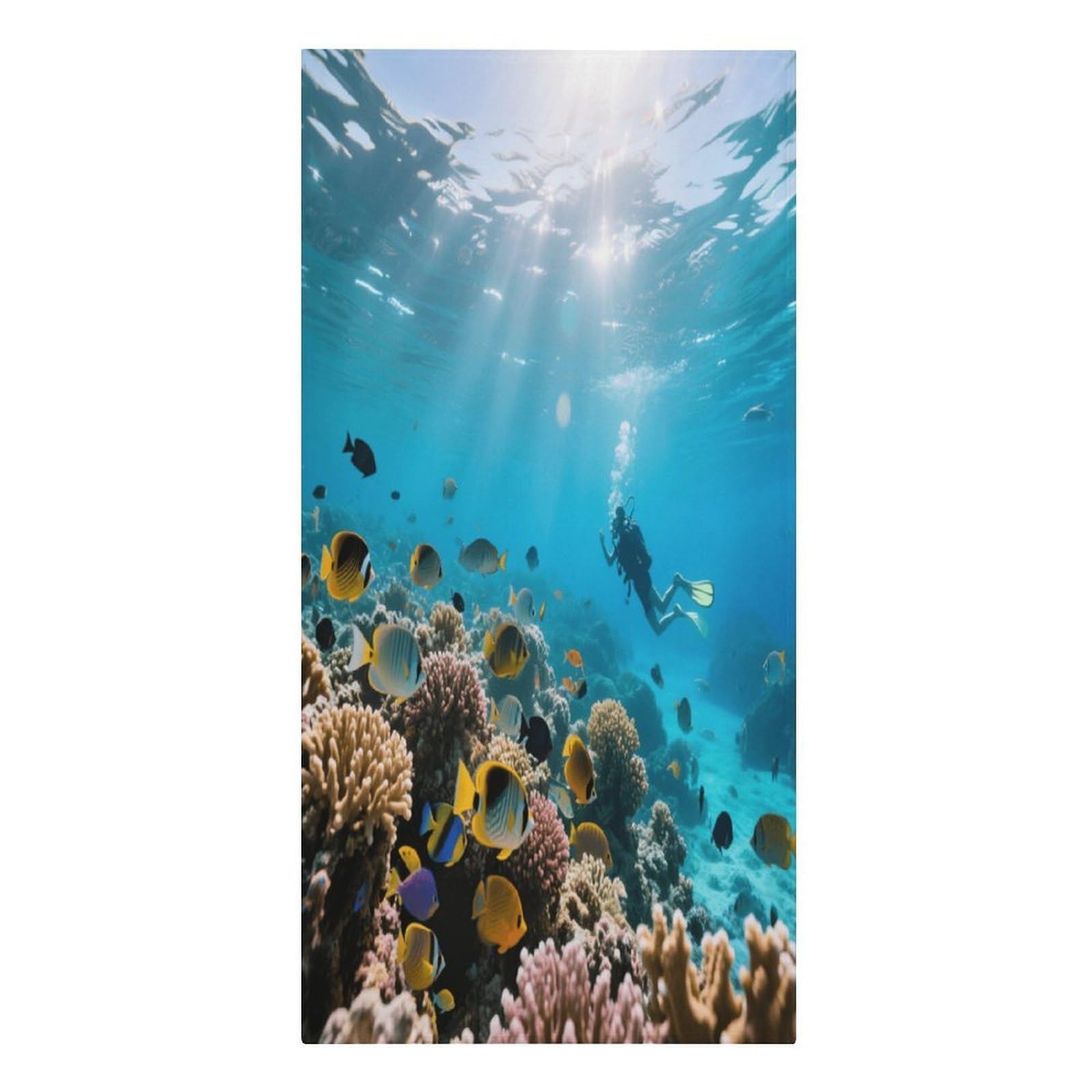 Fekiloot Men's Style Great Barrier Reef Underwater World Large Beach Towel, Travel Towel For Adults Wo, Pool Towels For Beach, Camping, Swim Pool, Gym, Sports& Yoga 61.4"X30.3"