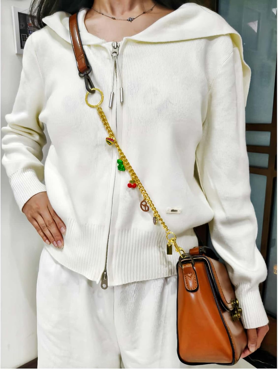 Bag Purse Charm decoration Extender Chain, Cute Gold Bag Charms Wallet Chain Keychains Purse Accessories For Women - Image 8