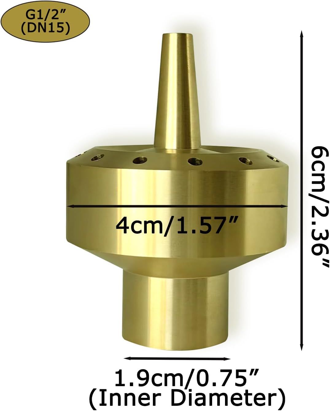 Fountain Nozzle Heads, Water Curtain Nozzles, Rain Curtain Fountain for Hotels, Clubs, and Restaurants T-R8P-P (6-Set 1/2 Inch - DN15)