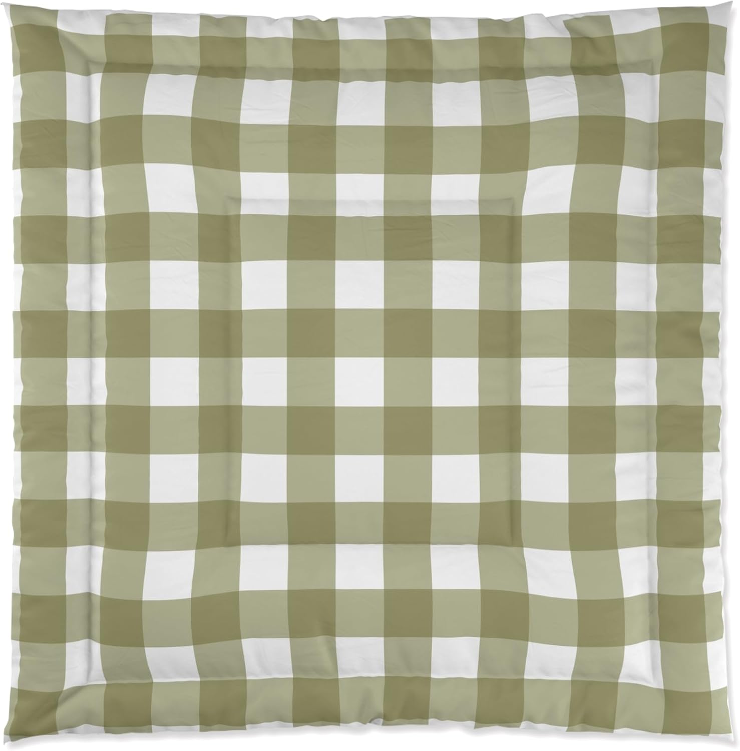 Olive Green Buffalo Check Comforter | Plaid Bedding, Farmhouse Style