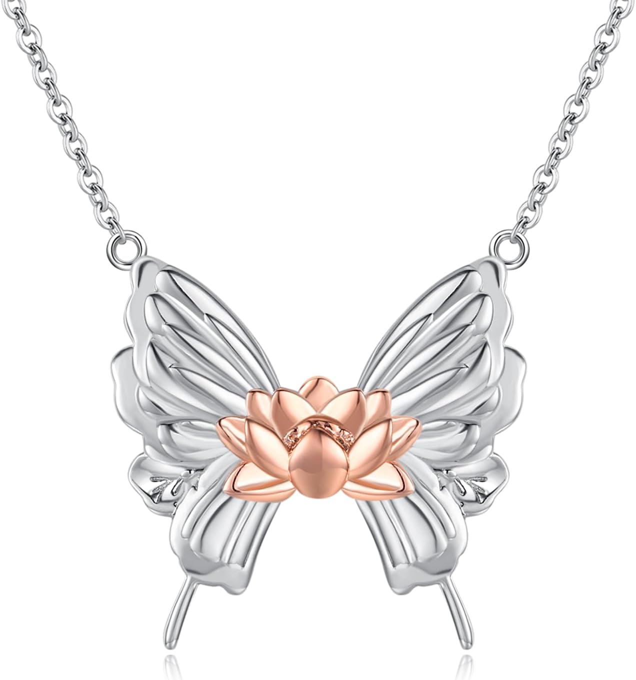 TANGPOET Butterfly Necklace 925 Sterling Silver Dainty Butterfly Pendant, Jewelry Gifts for Women Ladies