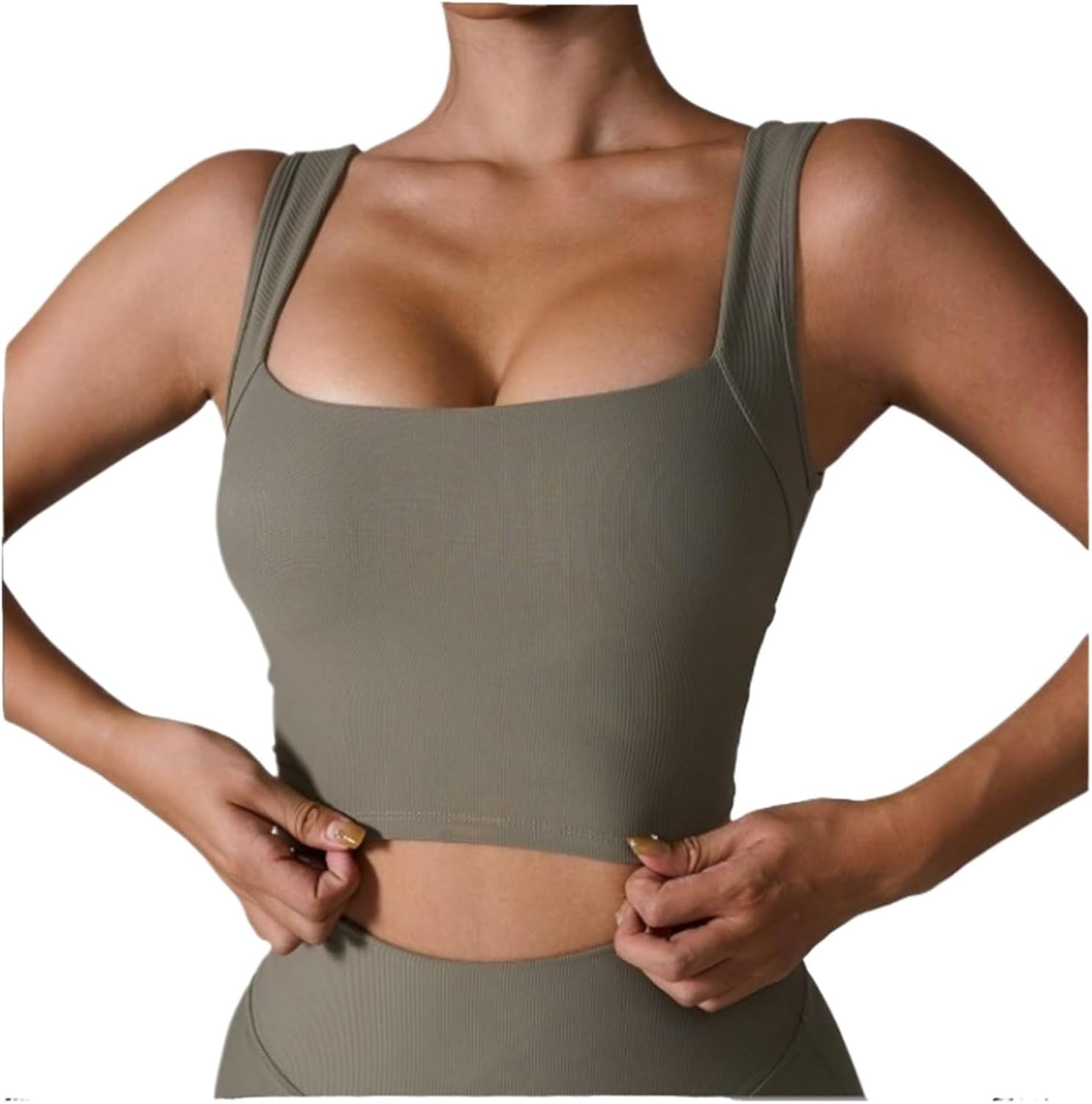 Sports Bras For Women Women's Square Neck Sports Bra Fitness Cropped Tank Top Padded Yoga Fitness Bra Yoga Bra