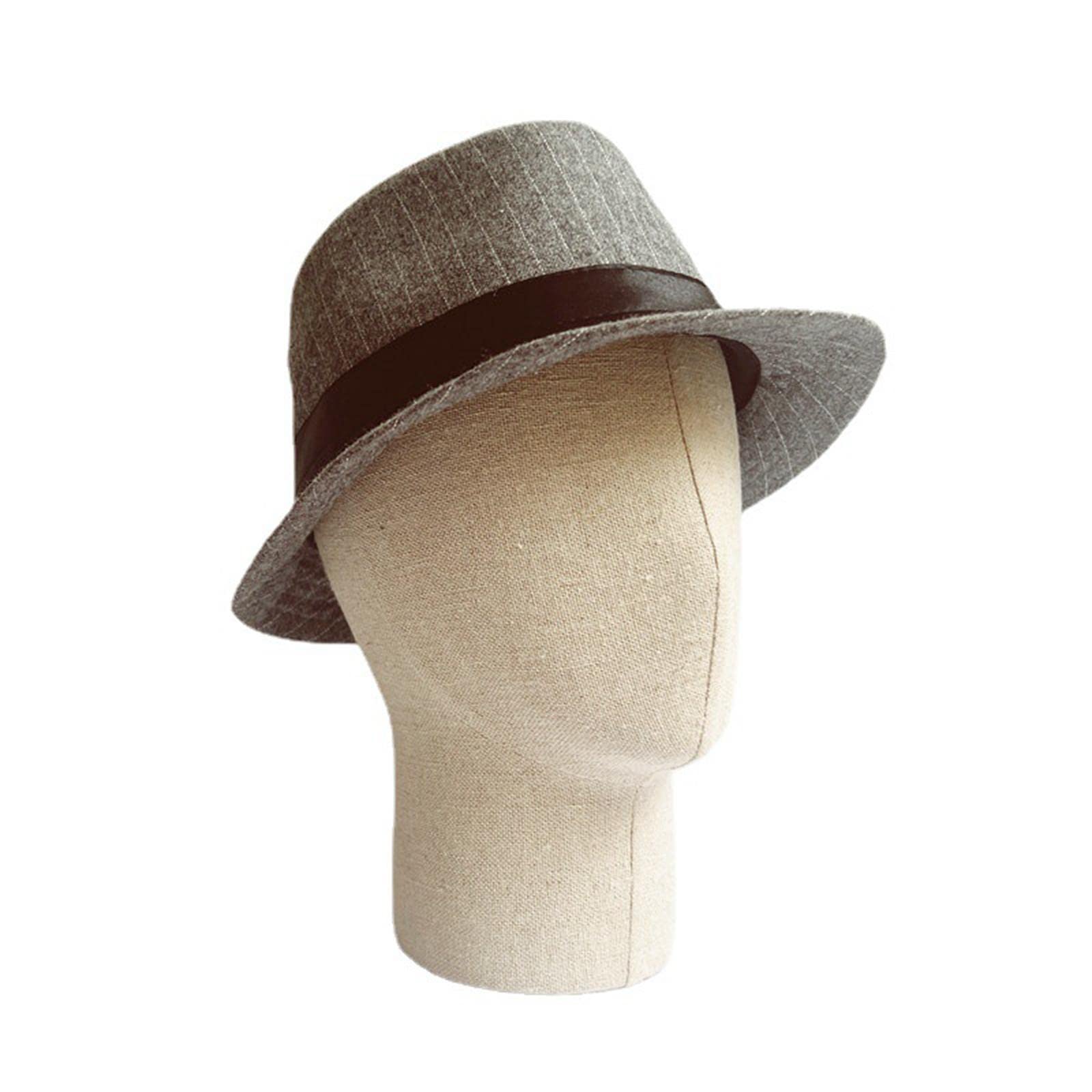 Espositore per Cappelli, Parrucche, Occhiali E Teste in Lino, Modello per Uso Aziendale con Base, Opzione 3-Stile corto