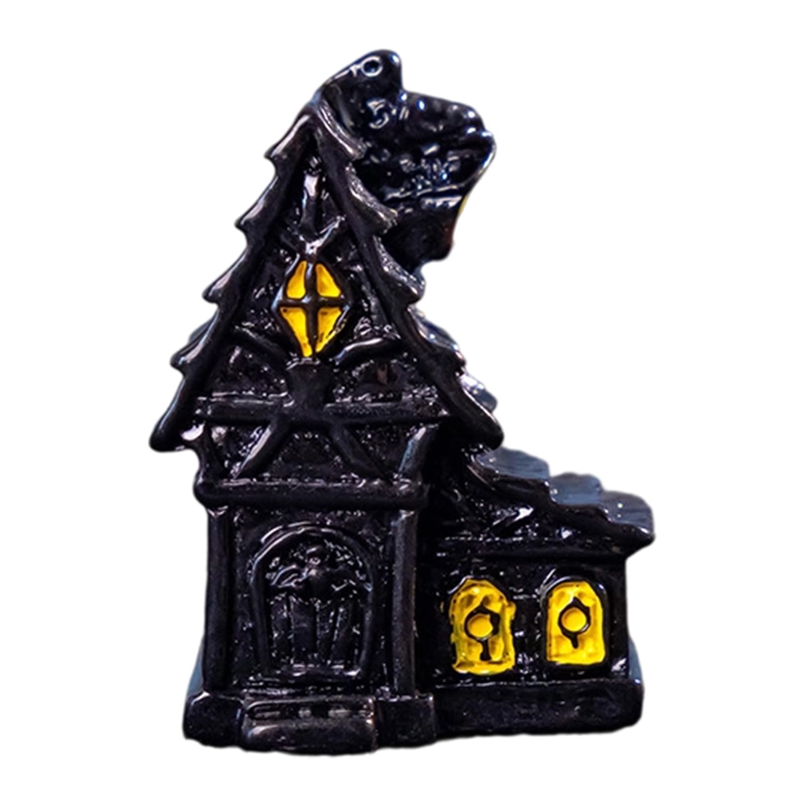 Msioytog Festival Resin Haunting Cottage Miniature Art Decoration Tabletop Display for Halloween Home Themes Eerie Home Decoration Resin