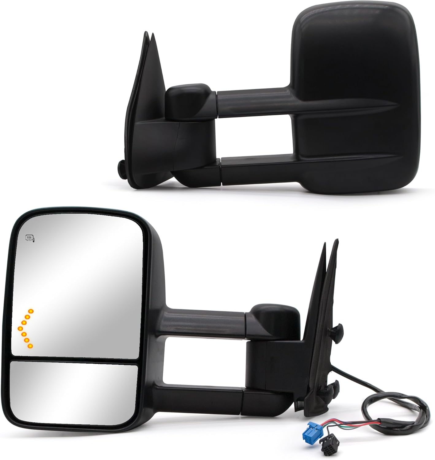Towing Mirrors Fit For 2003 2004 2005 2006 Chevy Silverado 1500 2500 3500 GMC Sierra Yukon Tahoe Power Heated Arrow Lamp Manual Flip Up LH RH Tow Mirrors