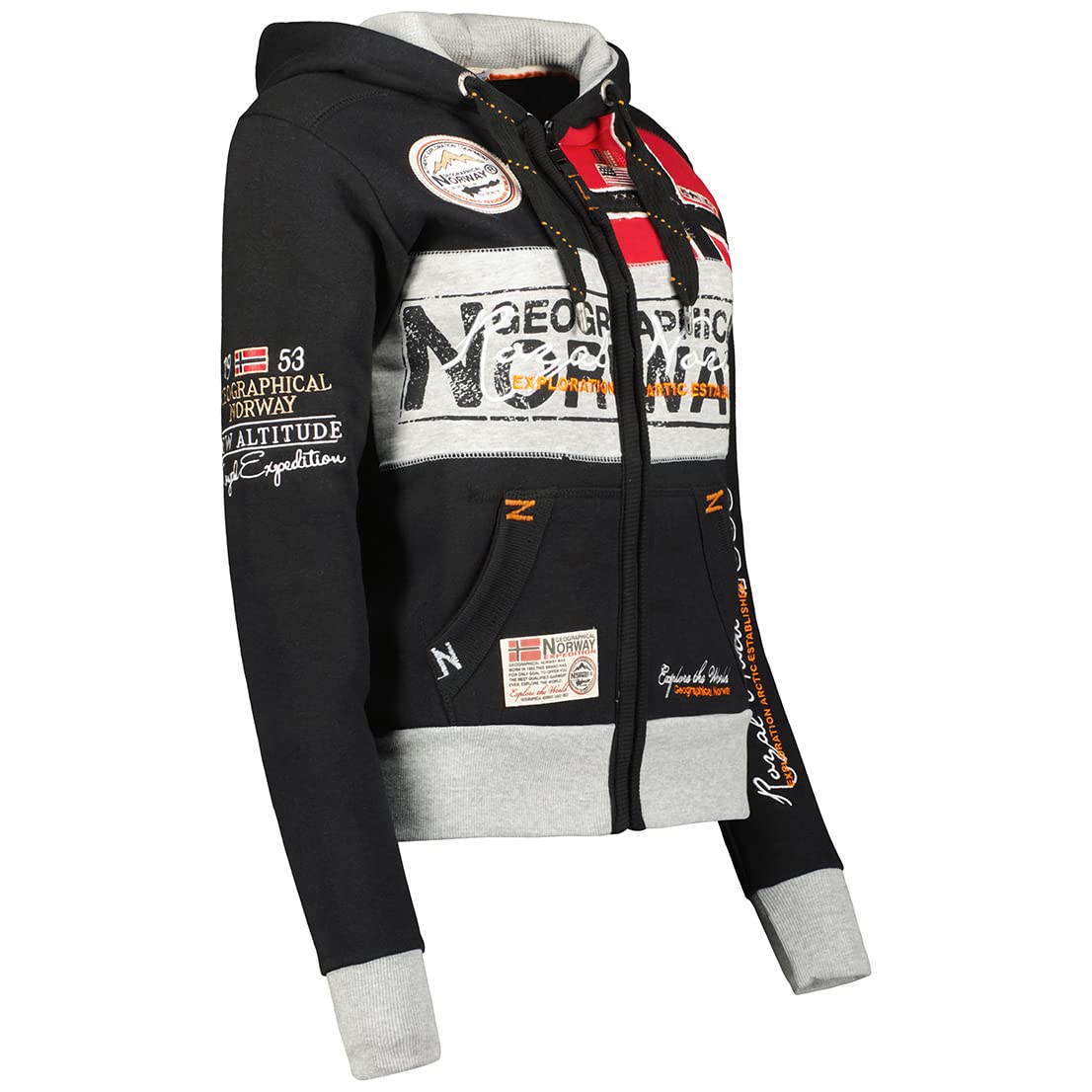 Geographical Norway Flyer Lady - Damen Kapuzen Sweatshirt Taschen - Damen Sweatshirt Casual Langarm Pullover Warm - Hoodie Jacke Sporttops
