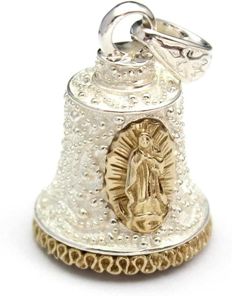 COSUMOSU Big Bell 1.1inch 925 sterling silver virgin mary Pendant