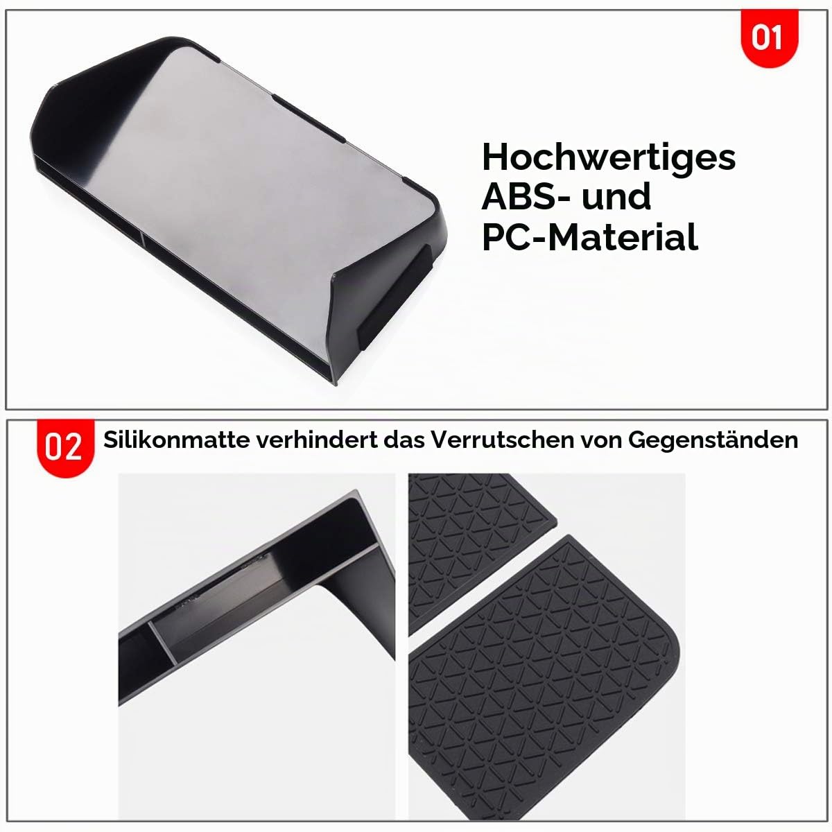 Jaronx Kompatibel mit Toyota RAV4 Mittelkonsolen-Organizer 2025, 2024, 2023, 2022, 2021, 2020, 2019, Mittelkonsolen-Aufbewahrungsfach, RAV4-Zubehör