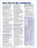 Word 2016 for Mac Introduction Quick Reference Guide (Cheat Sheet of Instructions, Tips & Shortcuts - Laminated Card) 193979160X Book Cover
