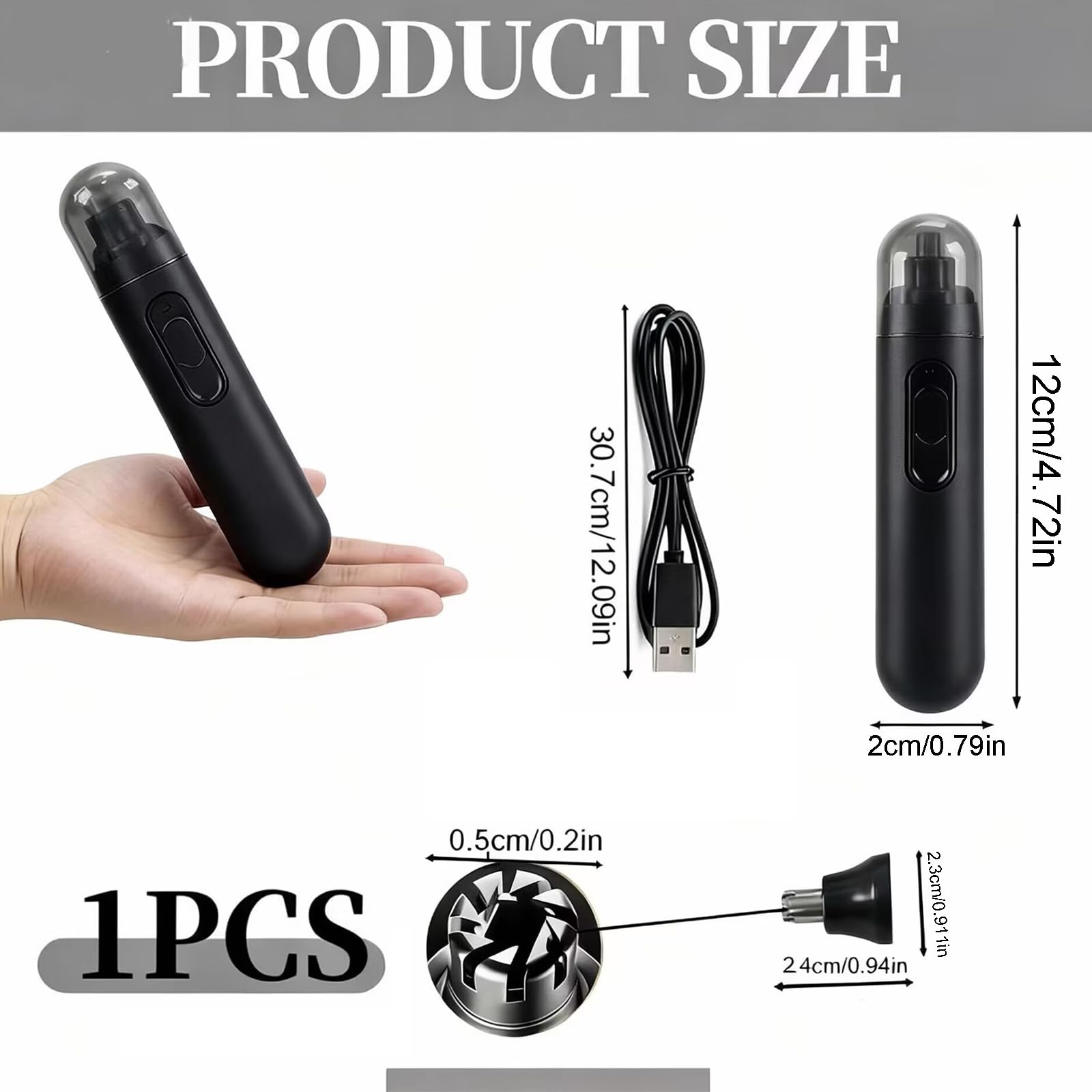 Wielofunkcyjna maszynka do strzyżenia włosów w nosie, ładowana przez USB, z podwójnym ostrzem, profesjonalna, bezbolesna maszynka do strzyżenia brwi i twarzy, dla mężczyzn i F