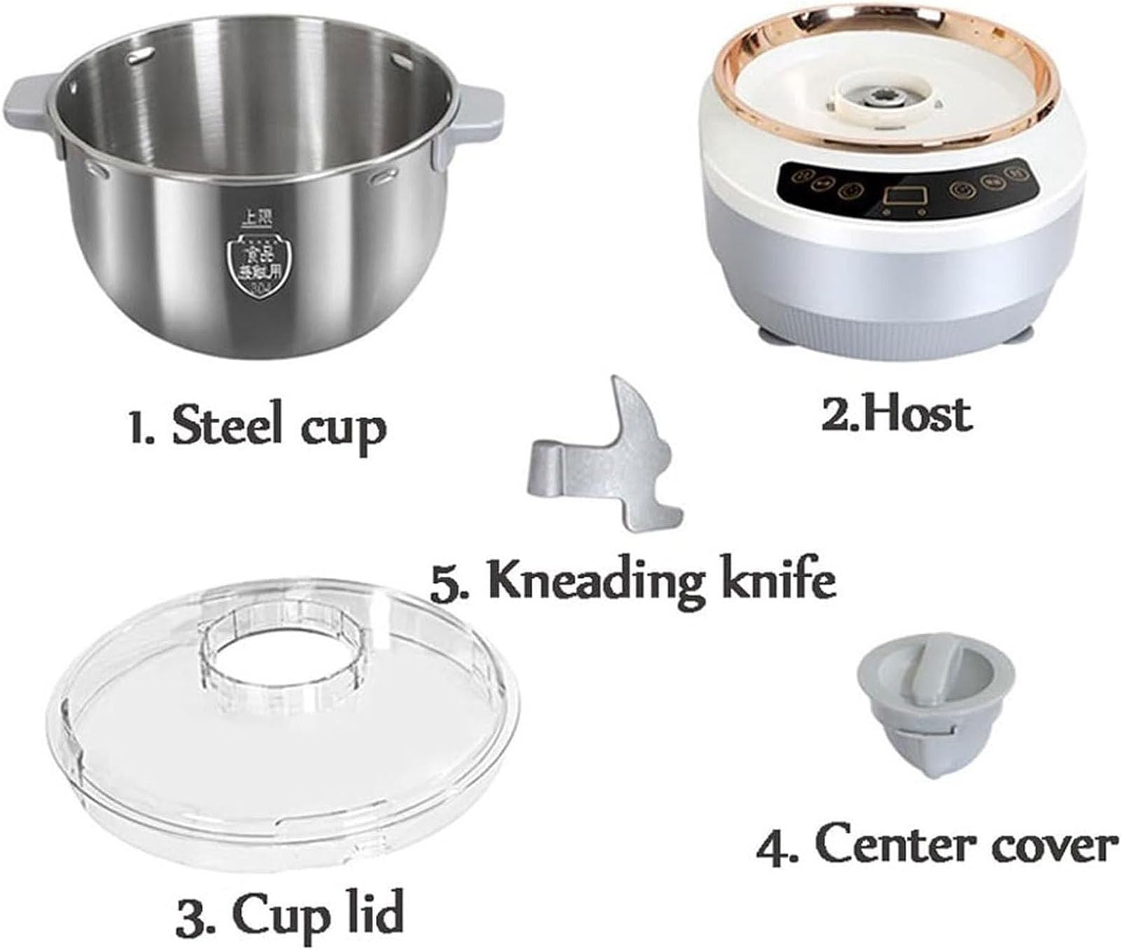 Impastatrice completamente automatica, macchina per impastare con funzione di fermento, impastatrice con pannello di temporizzazione e cella di lievitazione, per dolci fatti in casa