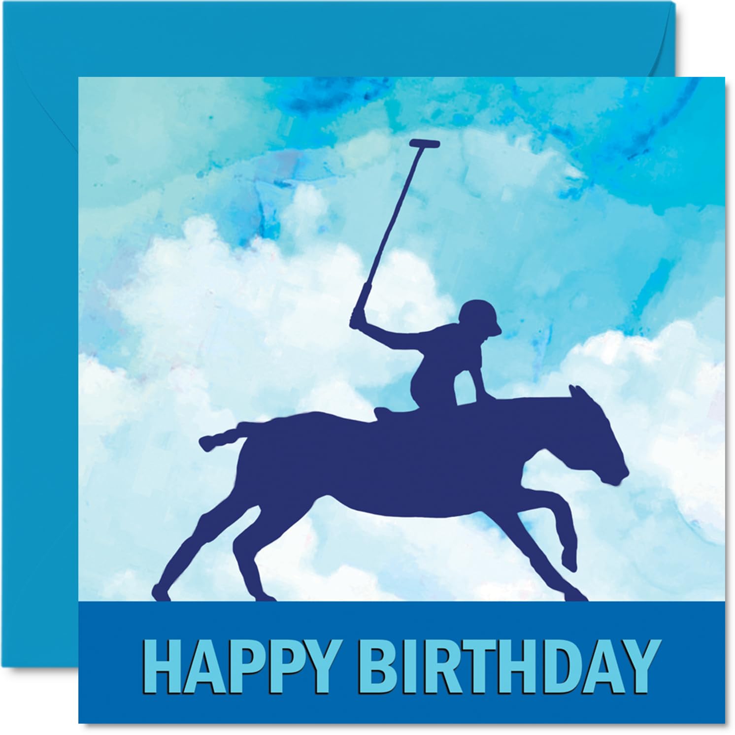Polo Sport Birthday Cards - Boys in Sports - Happy Birthday Card for Boy Son Brother Grandson Nephew Uncle Cousin, 145mm Bday Greeting Cards