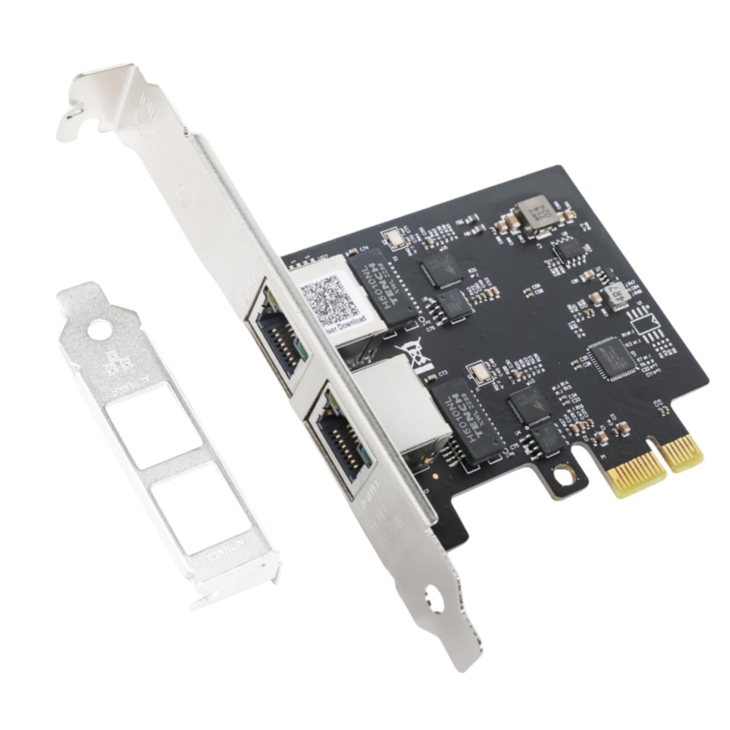 QSFPTEK 2.5Gbase-T Realtek RTL8125B Network Card (2 Port), 2.5 Gigabit Dual RJ45 Port RTL8125B PCI-E Network Card, Support Windows 11/10/8/7, Windows Server, Linux System
