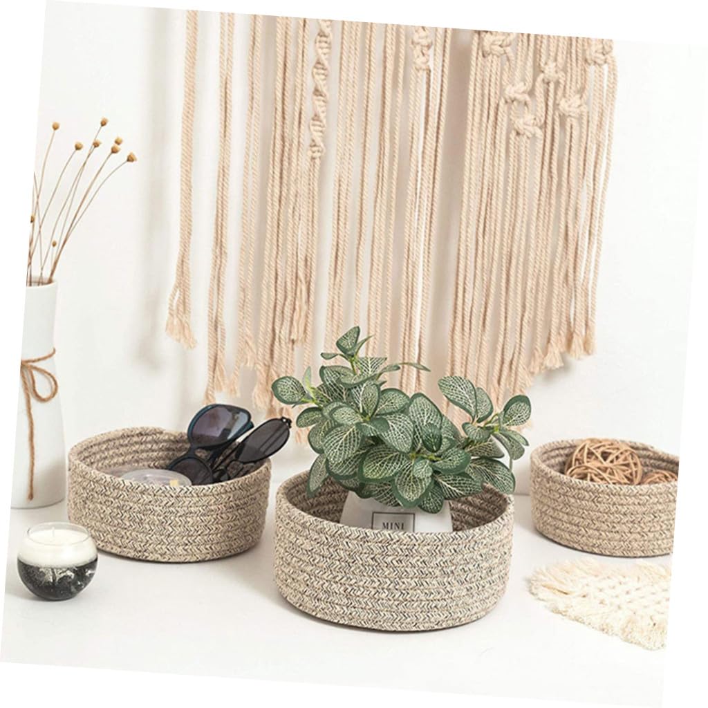 Zerodeko Set Di Cestini Portaoggetti in Rattan Cestini Portaoggetti in Vimini Con Manici Decorativi Per Ufficio Casa Scrivania