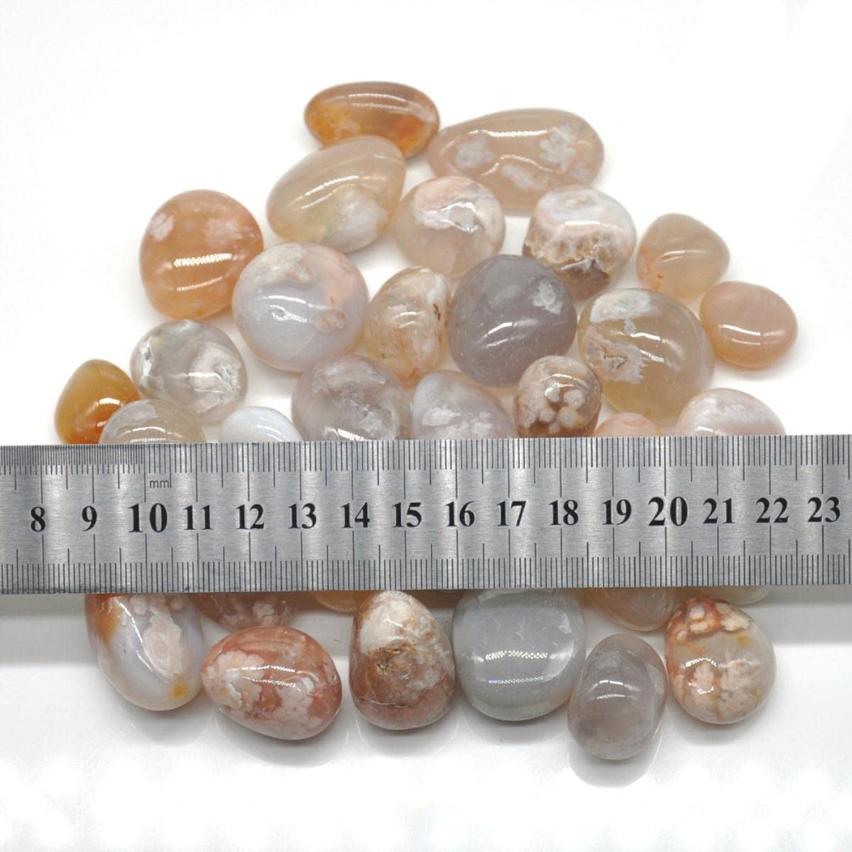 Crystal Healing Pietra di Ghiaia Burattata Lucidata Gemme Minerali Gemma Decorazione Acquario Grezzo-Quarzo Fragola Rs,500g