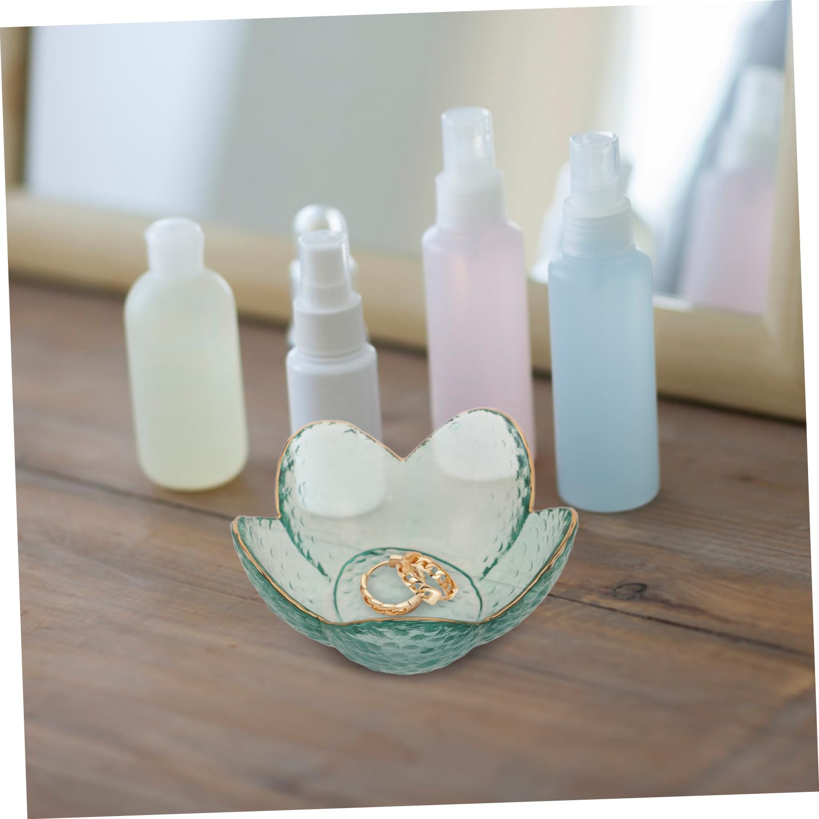 Vassoio Portagioie In Vetro A Fiore Viola – Piccolo Organizer Per Anelli E Orecchini – Regalo Donna Originale Per Compleanno, Natale - 4