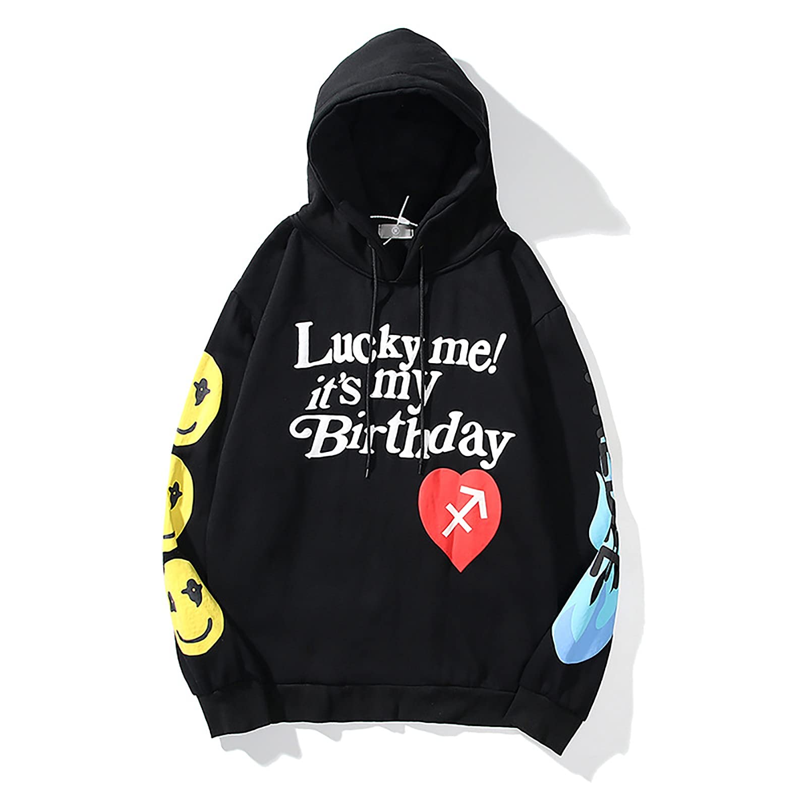 G&F Kanye Felpa con Cappuccio Unisex Hip Hop Cantante Rap Fan Manica Lunga Maglione Felpa Top (Color : Black, Size : M)
