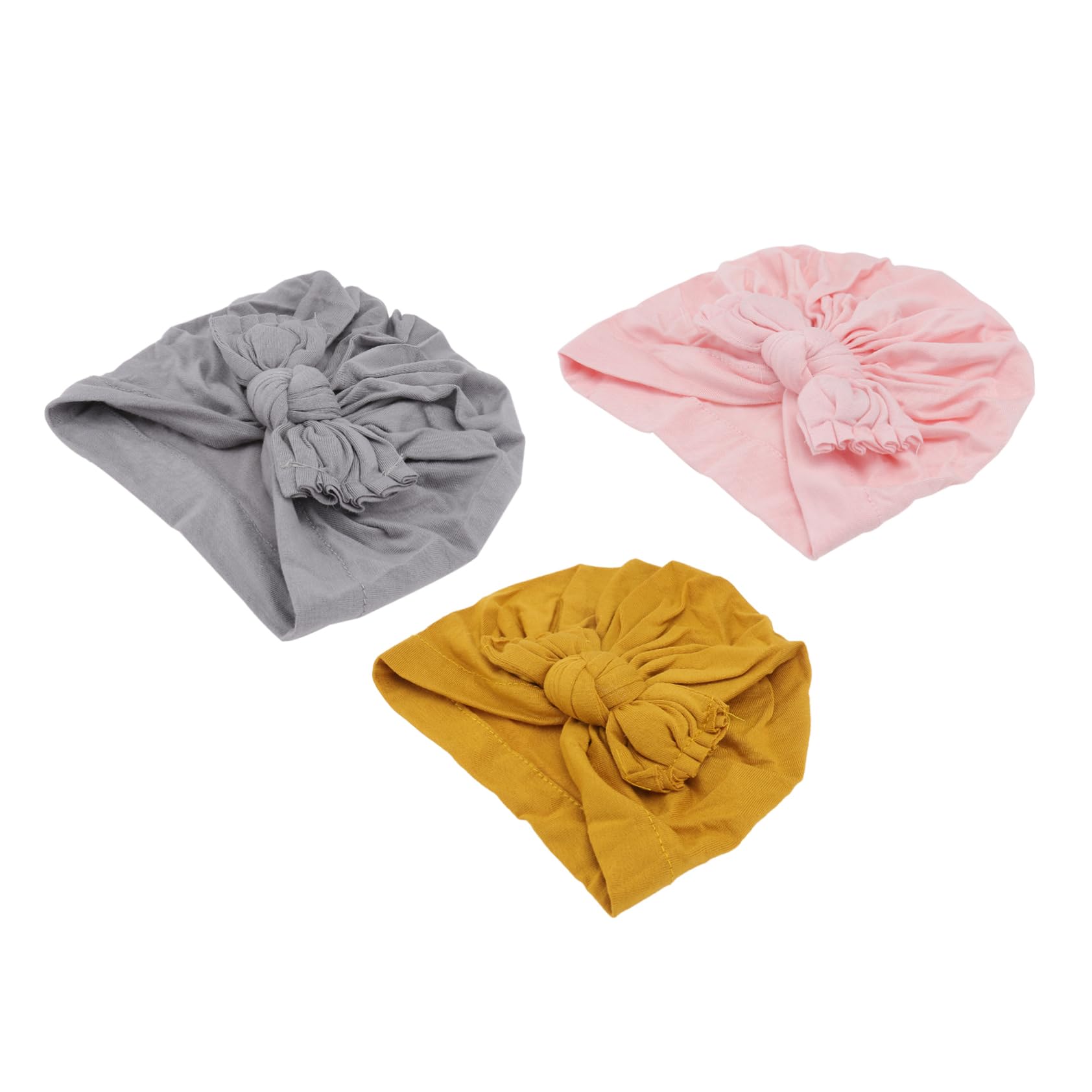 FRCOLOR 3pcs Earmuffs Hat Warm Bow for Newborns Mixed Colors for Birthday and Holiday Photography