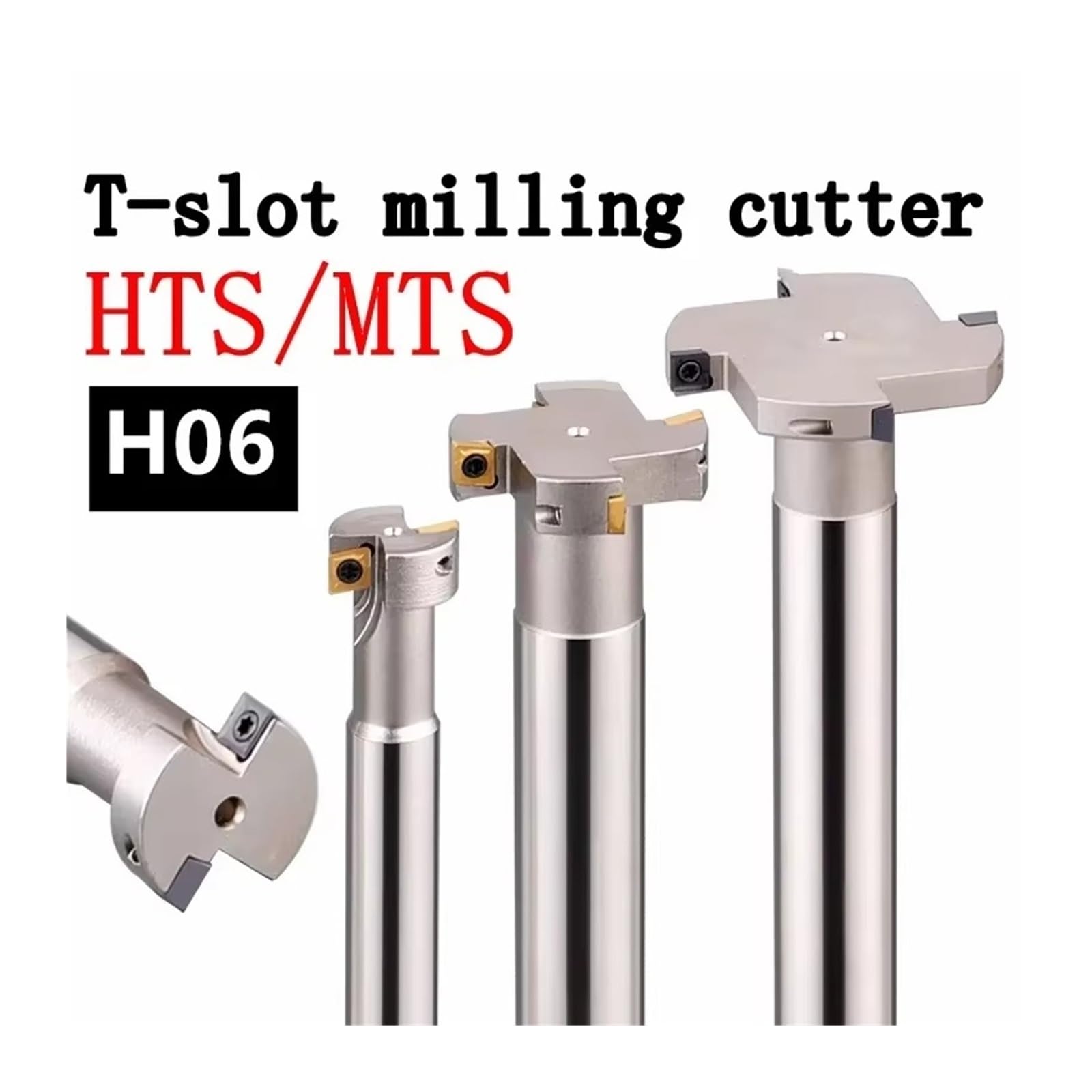 Fresa para ranuras en T Varilla de fresado con ranura en T CNC H06 de 6 mm, serie HTS MTS, varilla de ranurado, vástago de fresado en forma de T, inserto de carburo de ranura(SPMT040204 TL250)