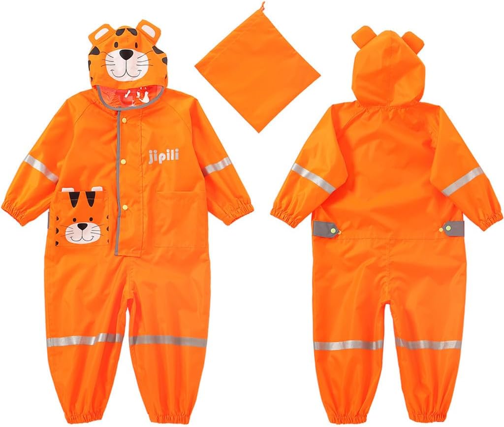 Toddler Kids Rain Suit with Hood - Waterproof Coverall One Piece for Kids (1-9 Years) - Image 6