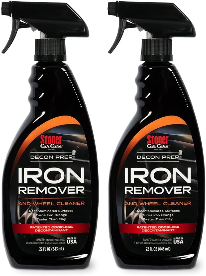 Stoner Car Care 92104-2PK Iron Remover & Wheel Cleaner – Odorless Iron Fallout & Brake Dust Remover for Paint, Wheels & Glass – pH Balanced Rust Decontaminant – Color Indicator – 22 fl oz (Pack of 2)
