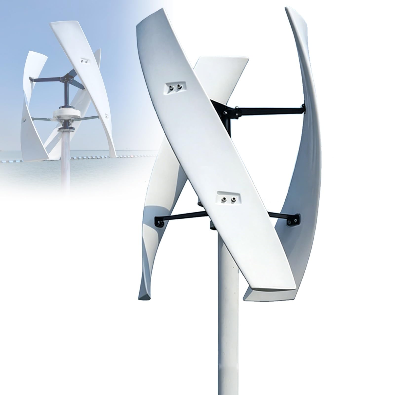Aerogeneradores 16000W 20000W con Controlador de Carga a Prueba de Agua 3 aspas para Uso doméstico Aerogenerador Vertical,Sin Ruido Aerogenerador Vertical de levitación magnética Vertical(20000W,220V)