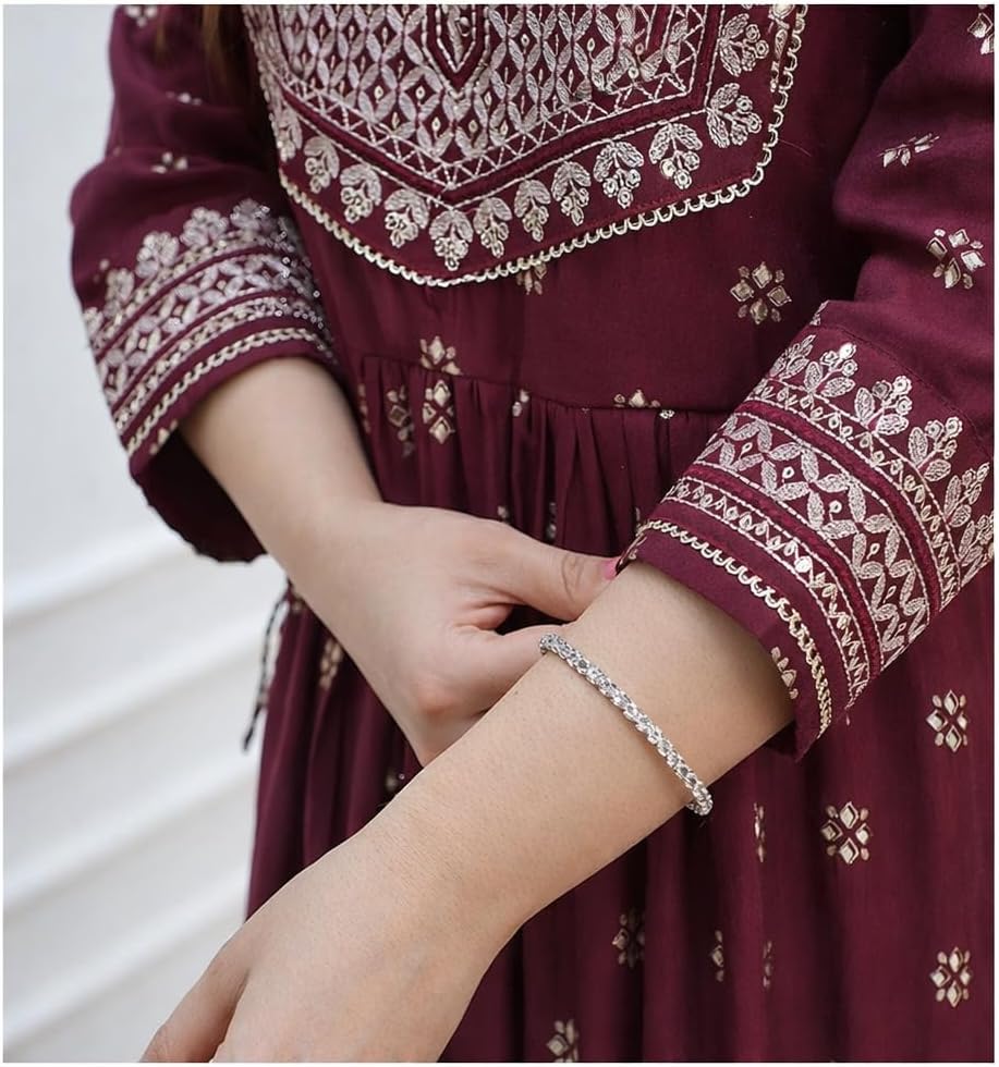 Women's Rayon Naira Cut Kurta Set with Dupatta – Embroidered Ethnic Tunic Dress for Office Festive Wear