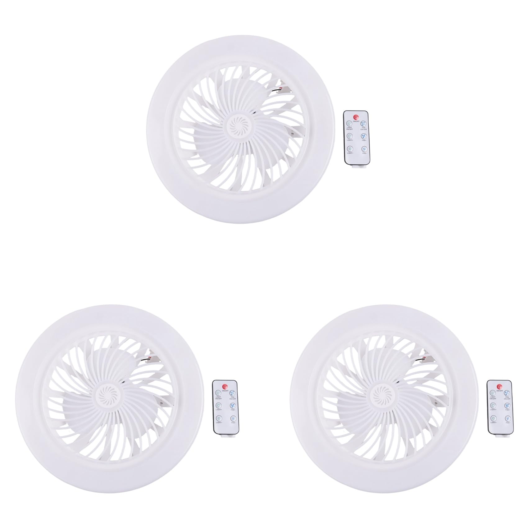 Hndhbfgrt 3X Ceiling Fans with Lights and Remote, Flush Mount Ceiling Fan Modern Low Profiles Bladeless Small Ceiling Fan