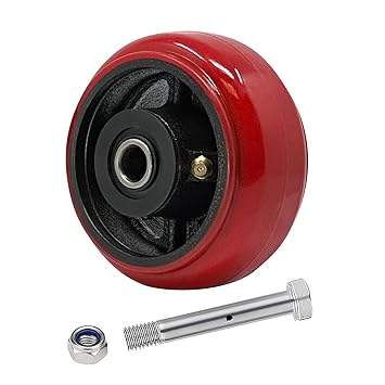 4 inch Heavy Duty Caster Wheel- Polyurethane tread(Crowned) on cast lron wheels -1/2