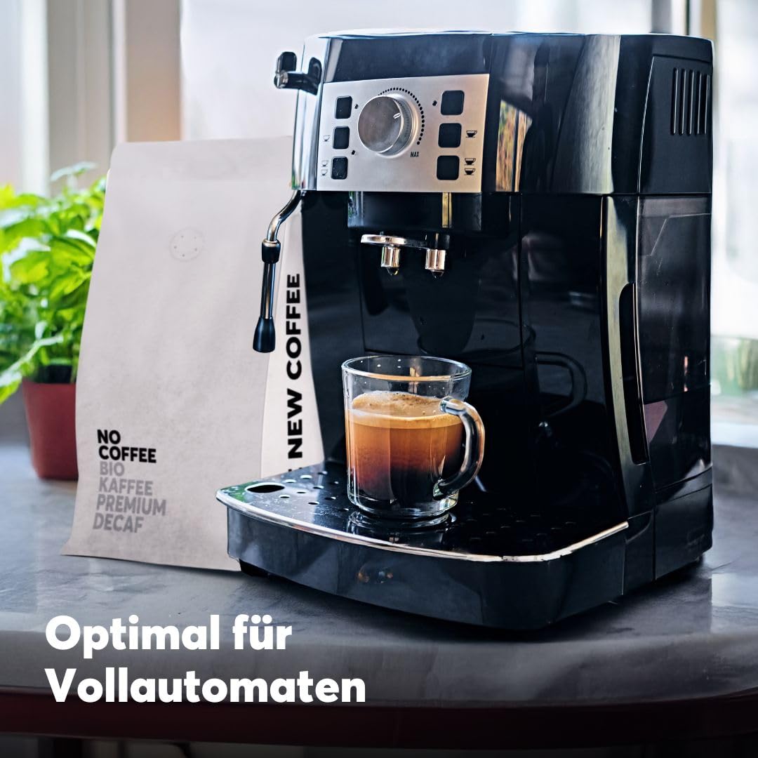 No Coffee® – Premium Decaf Coffee Bio (ganze Bohnen ohne Koffein, 500g) | Mit Wasser entkoffeinierte Kaffeebohnen | Koffeinfreier Kaffee schmeckt wie dein Lieblingskaffee | Kaffeebohnen koffeinfrei