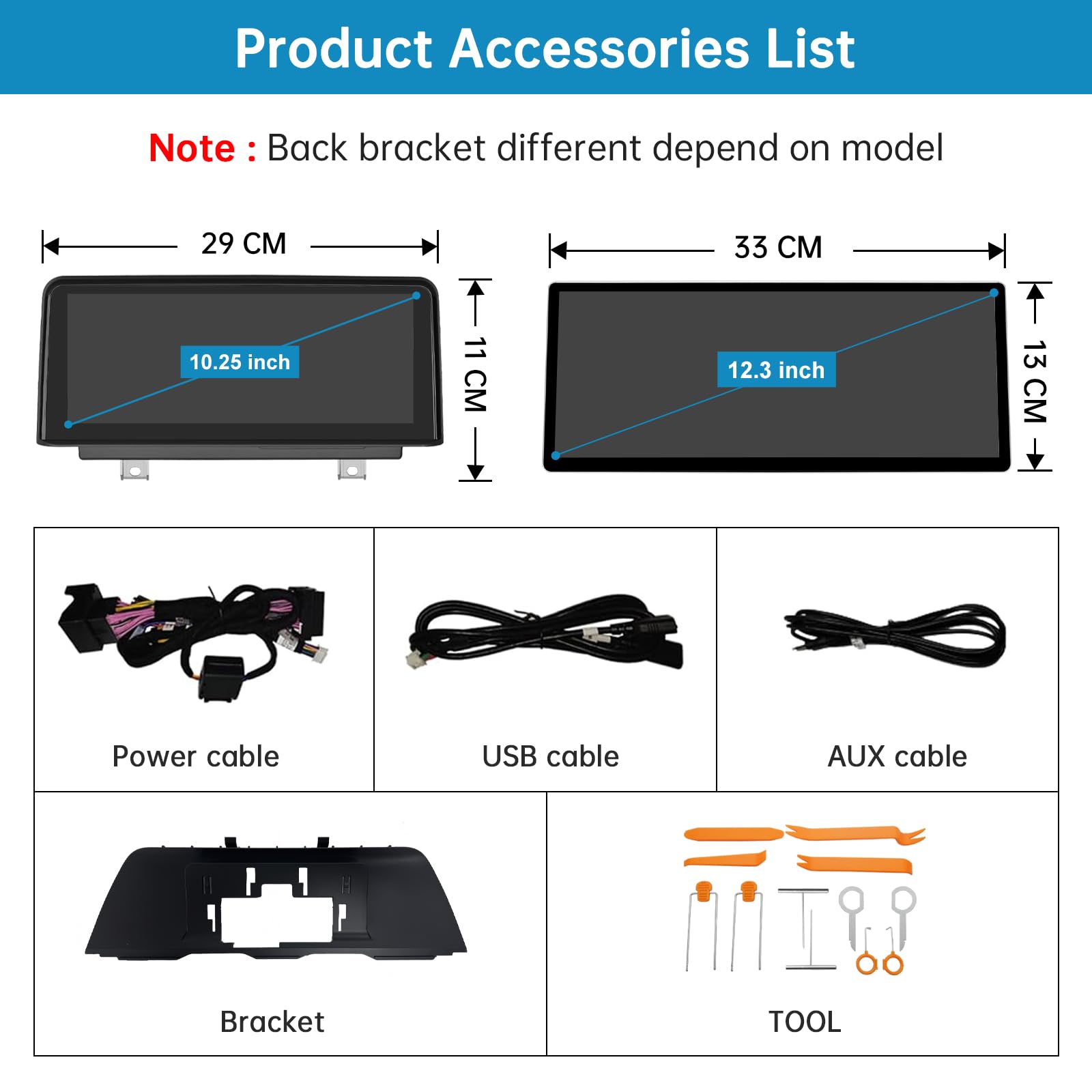 12.3'' Radio samochodowe, Apple CarPlay/Android Auto/Mirrorlink/GPS dla BMW serii 5 F10/F11 z lat 2010-2012 z radiem samochodowym z ekranem dotykowym CIC, nawigacją GPS do samochodu