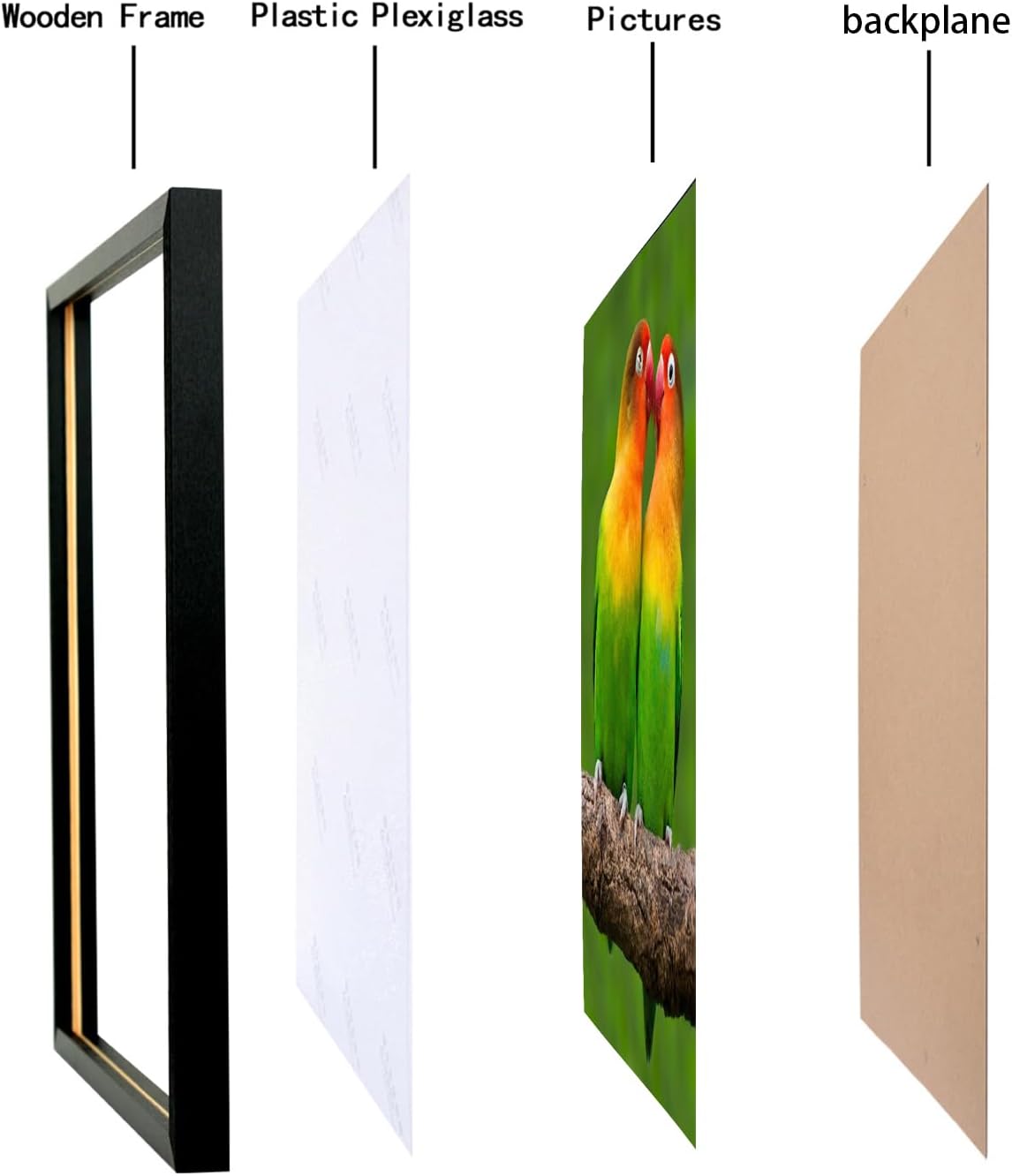 Mxtallup 21x24 Picture Frames Solid Wood Poster Frame for Wall 21x24 Photo Frames Family Black (T22B2124)