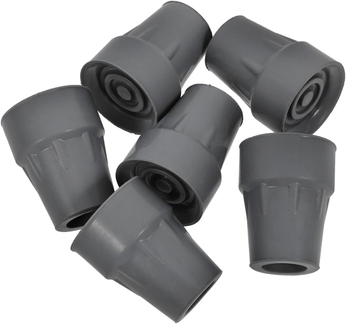 SECFOU 6pcs - Rubber Tips for Crutches Walking Canes and Trekking Poles Replacement Feet for Enhanced Stability Various