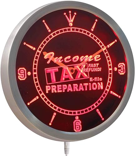 Miniatura 2 de ADVPRO nc0415-b Preparación de impuestos sobre la renta e-File Service Reloj de pared LED con signo de neón